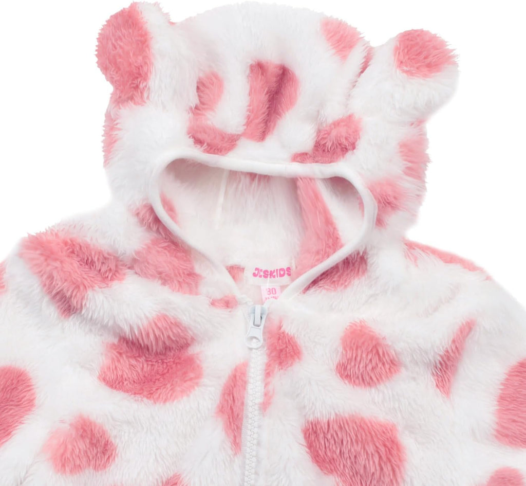 Toddler Girls Boys Fleece Hoody Jacket Zip up Teddy Coat Warm Winter Outwear